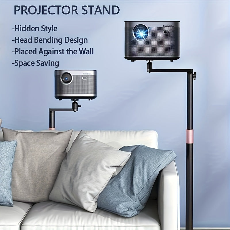 Soporte para proyector de acero al carbono con altura ajustable y rotación de 360° para oficina en casa