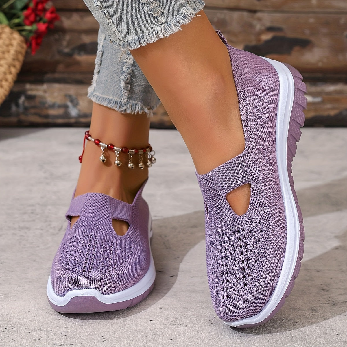 Women's Light-Colored Casual Sneakers Summer Beach Vacation Shoes