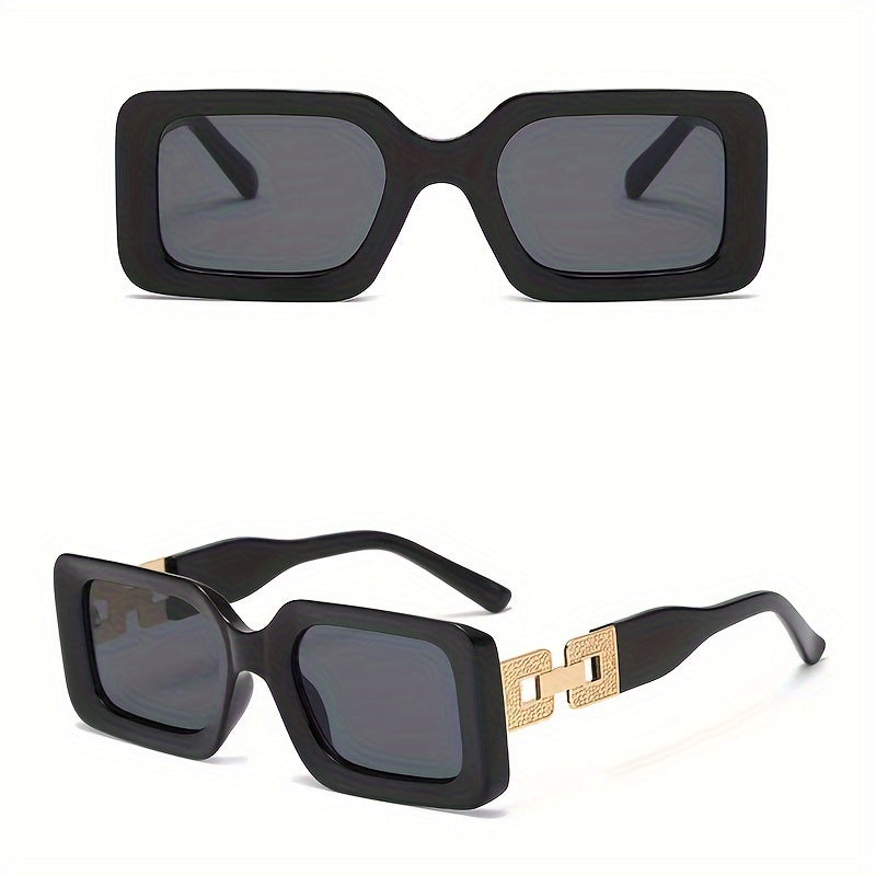 Square Frame Glasses with Chain Detail for Parties and Outdoor Activities