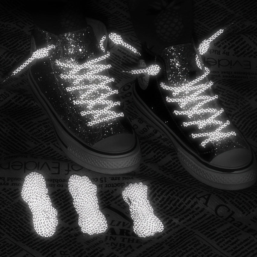 Reflective Shoe Laces for Sneakers Fluorescent High Brightness 2 Pairs