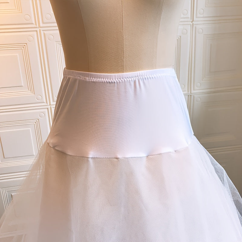 Wedding Dress Petticoat A-Line Skirt with Elastic Waist Polyester for Bridal Season