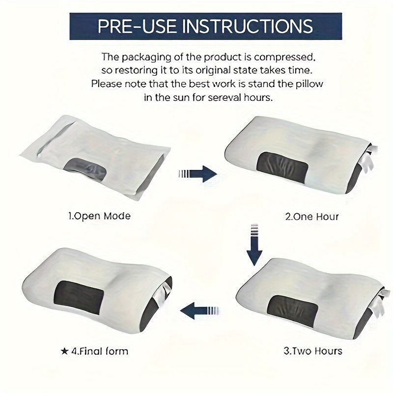 Set of 2 Adult Knitted Neck Pillows for Better Sleep Ergonomic Contour Support