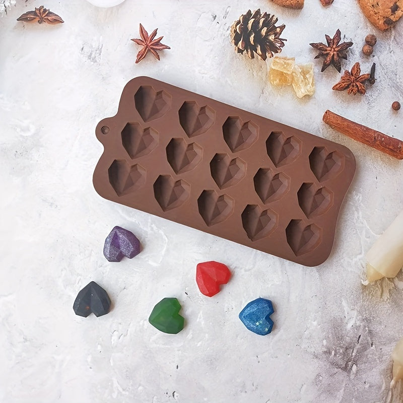 Silicone Heart-Shaped Chocolate Mold for Valentine's Day Baking and Cakes