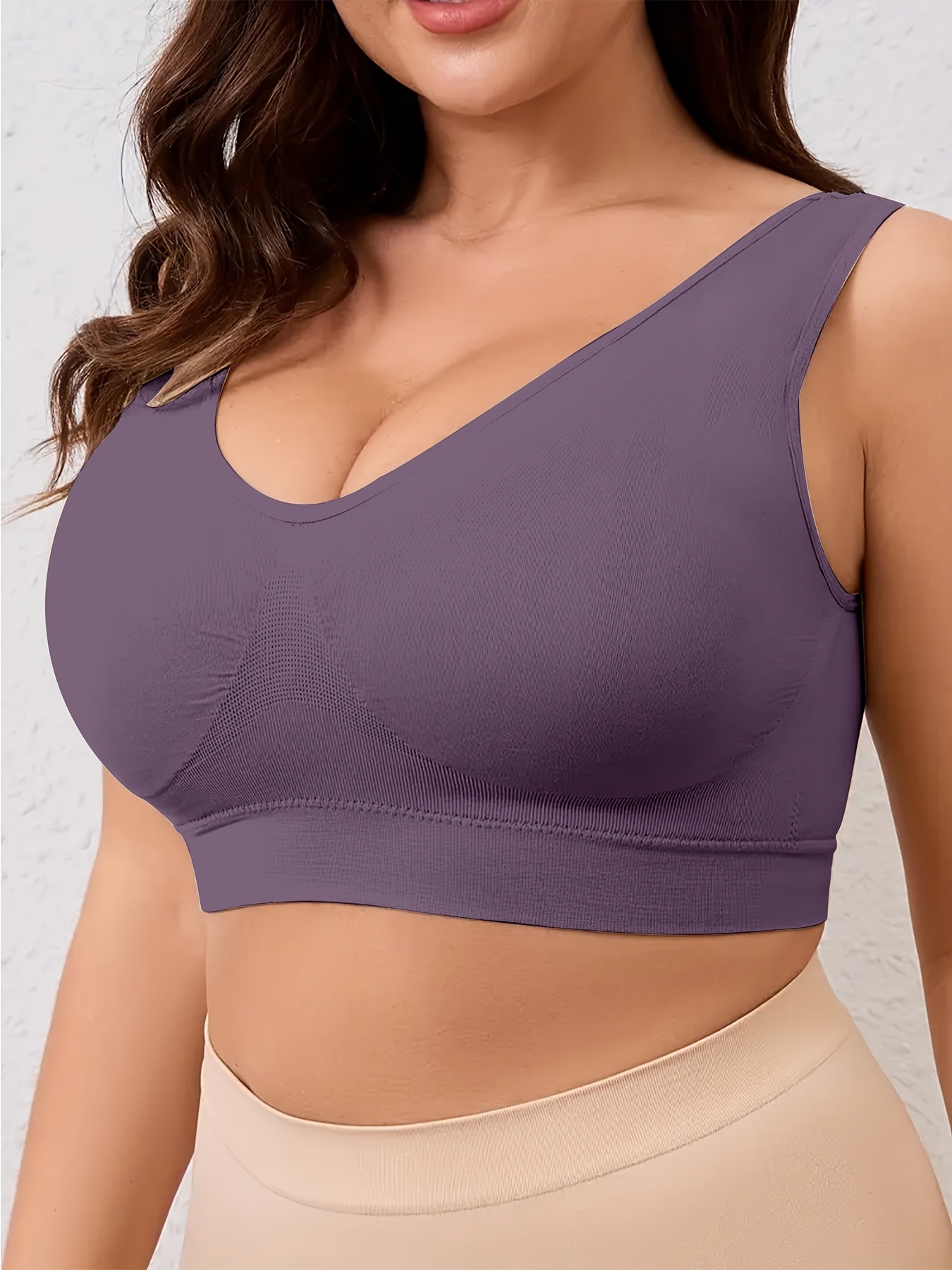 Plus-Size Wireless Sports Bras 5-Pack Cross-Back Seamless Push-Up Breathable