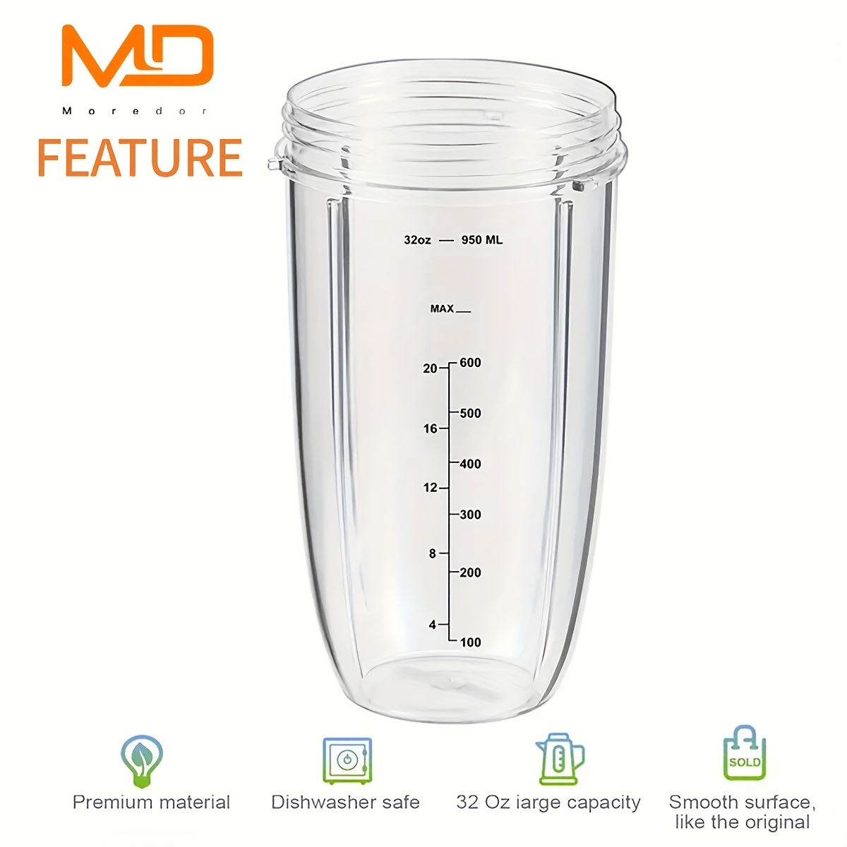 Taza de licuadora de 32oz/24oz/18oz de reemplazo para Nutri Bullet 600W 900W

Source:
Replacement 32oz/24oz/18oz Blender Cup for Nutri Bullet 600W 900W