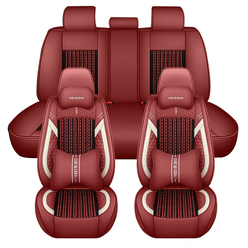 Universal Polyester Leather Car Seat Covers Set for All-Season Protection