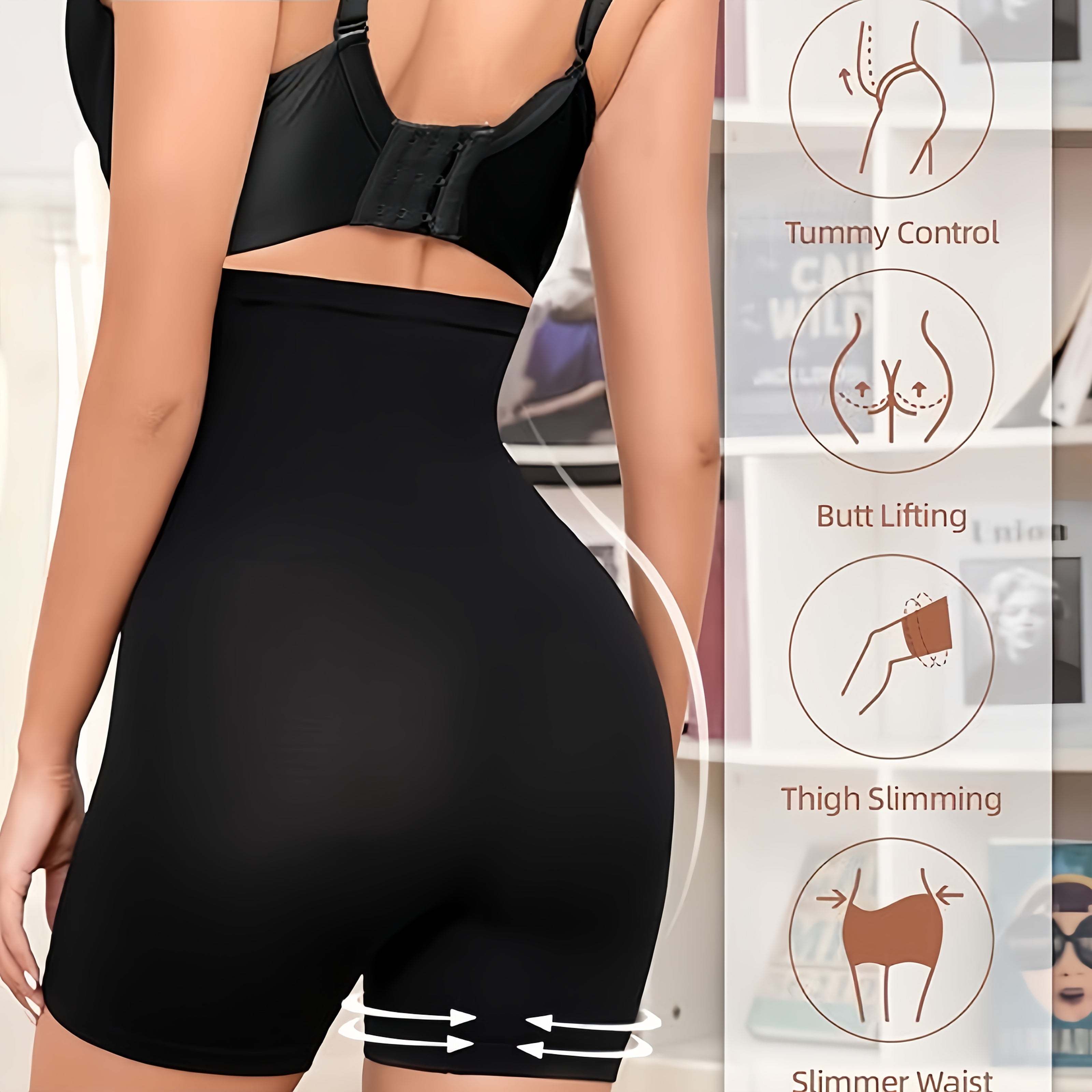 High-Waist Seamless Shapewear Shorts for Women Tummy Control Butt Lift Postpartum Compression All-Season