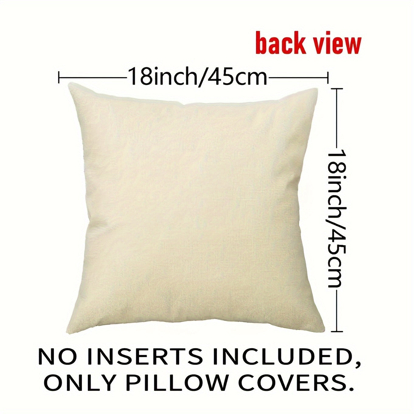 Set of 2 Beige Linen Pillow Covers for Couch Bed Porch Indoor Outdoor