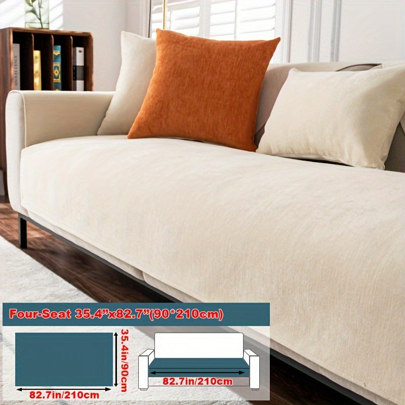 Chenille Sofa Cover for 1-4 Seater All-Season Pet-Friendly Non-Slip Machine Washable