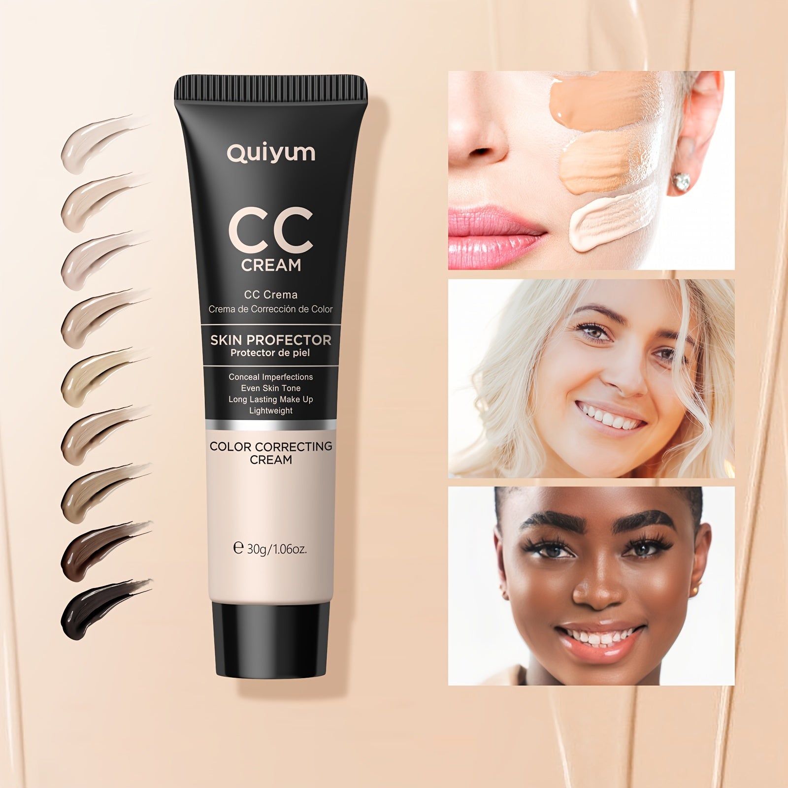 Long-Lasting 3-Color CC Cream Oil Control Full Coverage Concealer