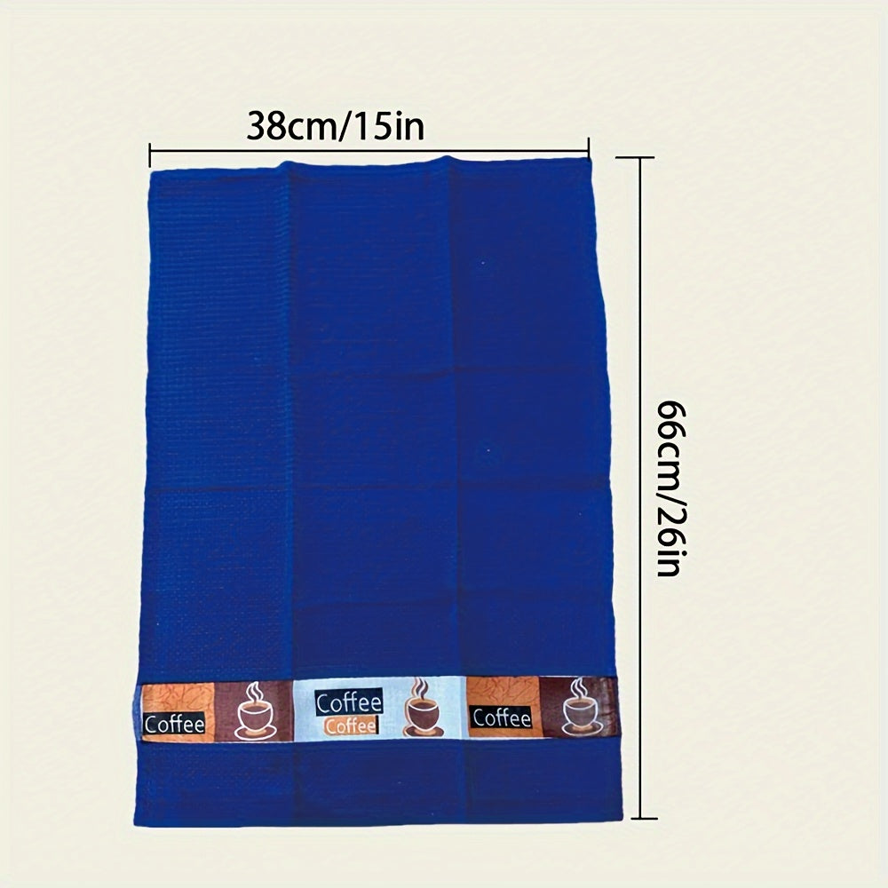 6-Piece Waffle Weave Kitchen Towels Set, Absorbent Dish Cloths, Plaid Design