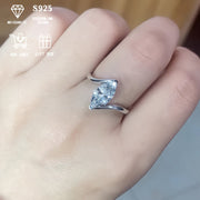 2ct Moissanite Twist-Arm Ring for Women Sterling Silver Engagement Wedding Valentine's Day Mother's Day