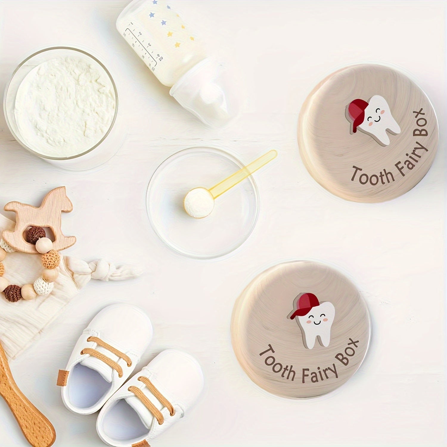 Chiroyli 3D Yog'och Tish Perisi Qutisi - O'g'il va Qizlar uchun Saqlash, Yo'qolgan Tishlar uchun Ajoyib Sovg'a, Suvga chidamli emas, Bolalar xonasi bezatish uchun mukammal