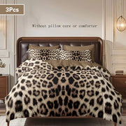 Polyester Digital Printing Quilt Cover Set with Leopard Pattern and Pillowcases