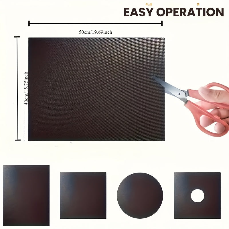 Katta og'ir yuk ko'taruvchi yopishmaydigan qayta ishlatiladigan pishirish varaqasi - Elektr, gaz, tost pechka, gril uchun Teflon pechka qoplamasi - Oson pechka tozalash, oziq-ovqat xavfsiz (Qora)