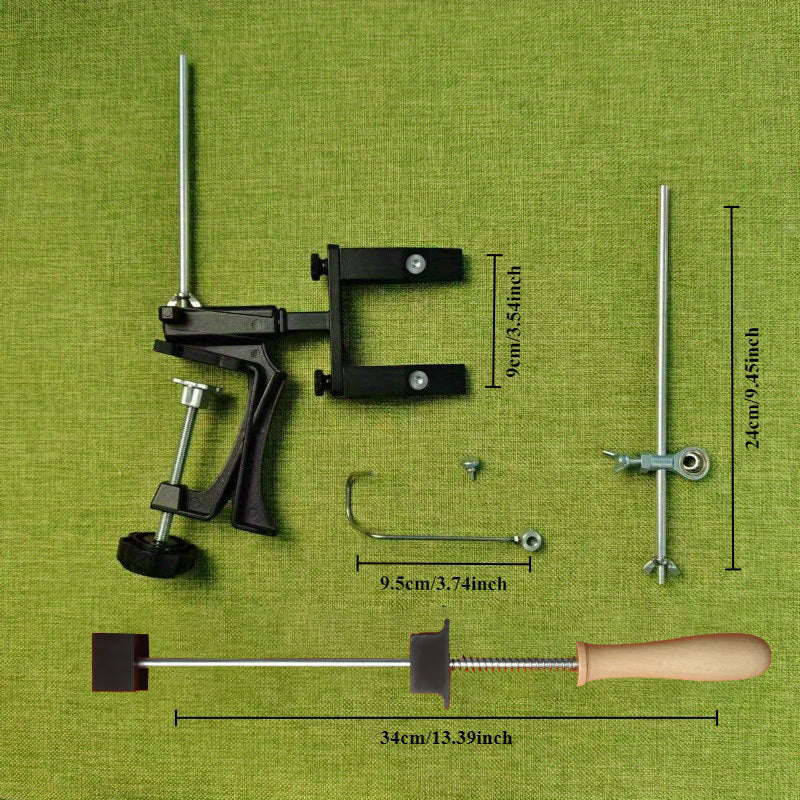 Afilador de diamante de giro de 360° con piedra de petróleo de ángulo fijo, pinza ajustable para cocina, restaurante y cafetería