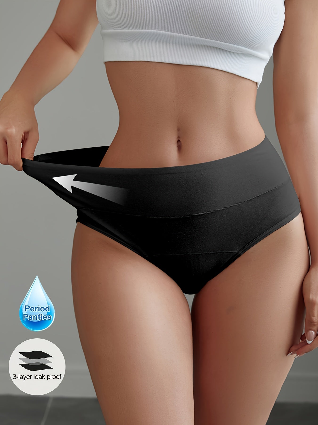 Women's Plus Size Leak-Proof Period Underwear Briefs 8 Pack Breathable