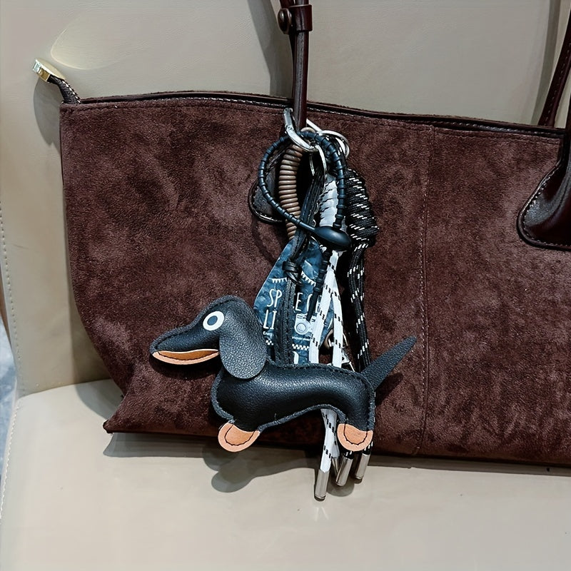 Braided Nylon Rope Dachshund Dog Keychain for Car Keys and Bag Pendant Ornament
