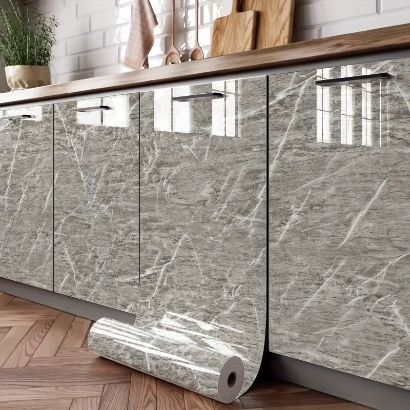 Waterproof Peel and Stick Marble Wallpaper Vinyl Self-Adhesive Wall Covering for Kitchen Backsplash and Furniture