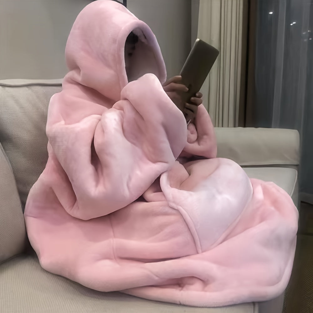 Oversized Hoodie Blanket Sherpa Fleece Wearable Sweatshirt for Cozy Comfort