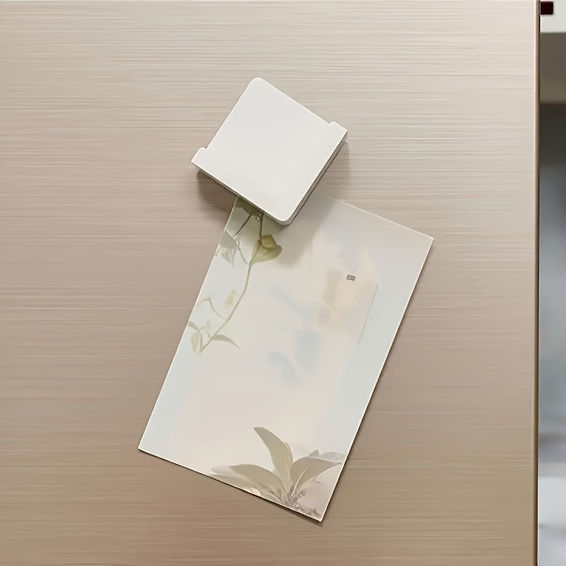 Juego de 2 soportes magnéticos blancos para teléfono y tableta de cocina, montaje en nevera, plástico duradero