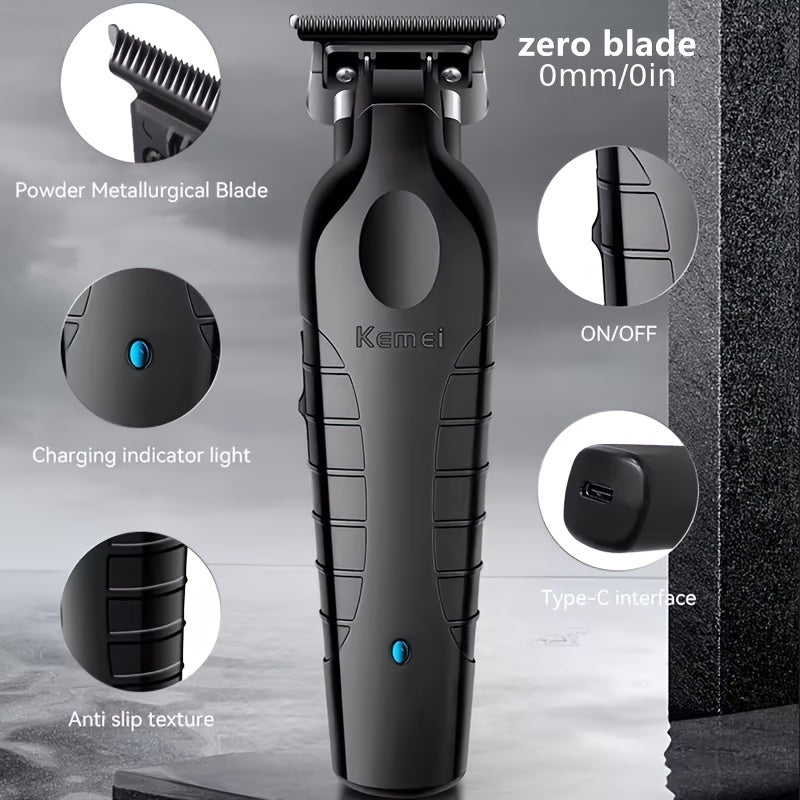 Set de recortadora de pelo y barba profesional, recargable por USB, cortapelos eléctrico inalámbrico para hombres
