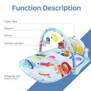 Soft Removable Pads for Kids on Blue Play Mat with Musical Piano and Bell Stand