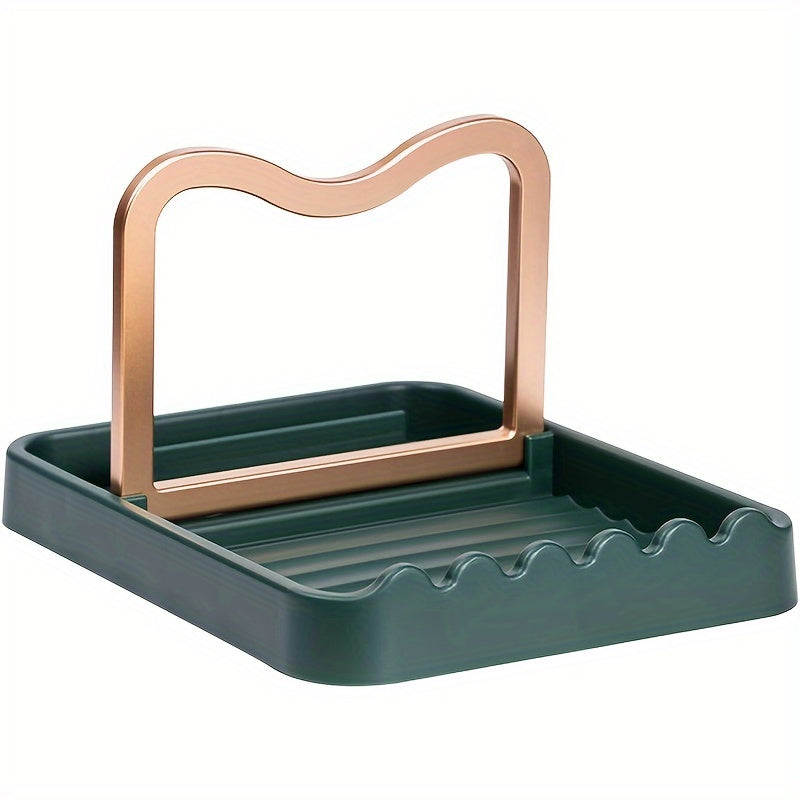 Foldable Kitchen Utensil Holder with Lid Stand, Plastic Organizer for Cooking Spoons and Spatulas