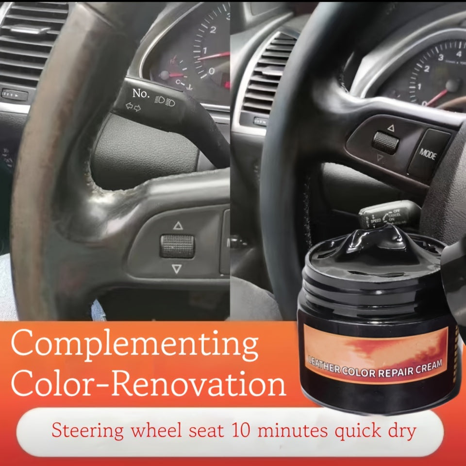 Automotive Steering Restoration Cream Leather Plastic Refurbishing Coating Black Gloss