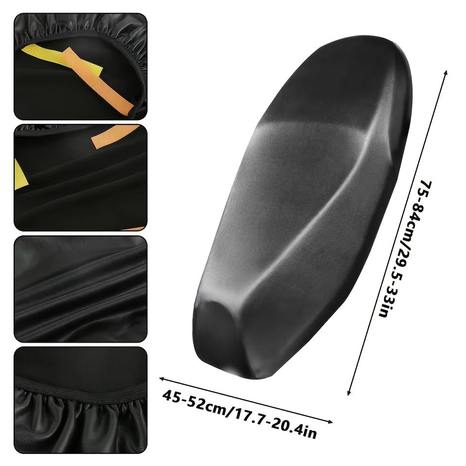 Funda para asiento de motocicleta negra, impermeable, resistente al polvo y a los rayos UV, ajuste ceñido
