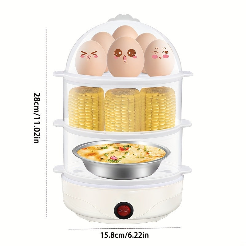 14 ta tuxum sigʻimi va oson nazorat uchun aniq qopqogʻi bilan tuxumni qaynatish va sabzavotlarni bugʻlash uchun zamonaviy oshxona qurilmasi. Mustahkam plastmassadan tayyorlangan.