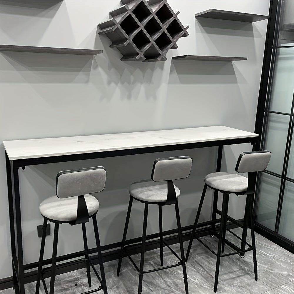 Metal Ramka Vintage-Uslubidagi Yuqori Bar Stul, Orqa O'rindiq va Oyoq O'rindig'i bilan, Oshxona Counter, Ovqatlanish Xonasi yoki Uy Bar uchun Mukammal, Yumshoq O'rindiqli