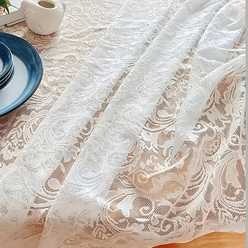 French Lace Tablecloth for Dining and Coffee Tables, Elegant Home Decor