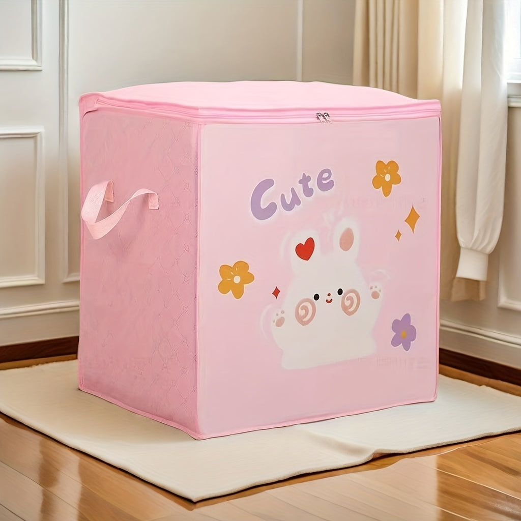 Foldable Travel Organizer Bag with Zipper and Handles Durable Polyester Storage Cube