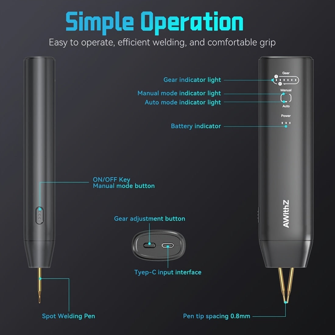 11 ta sozlanadigan darajaga ega qayta zaryadlanadigan qo'l bilan ishlov beruvchi nuqta payvandlovchi, DIY 18650 batareyalari va elektron loyihalar uchun ideal. Avtomatik va qo'lda rejimlar uchun mos, elektronika uchun mukammal.