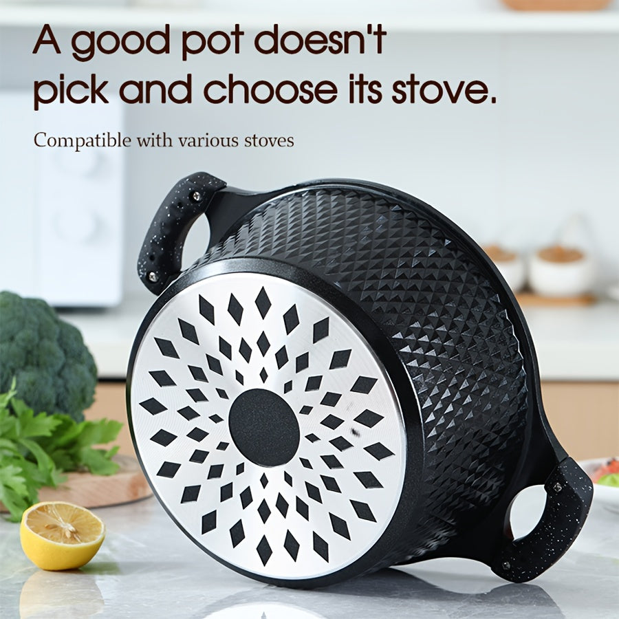 Enamel Non-Stick Cookware Set with Maifan Stone Aluminum Pots and Pans for Stewing Frying