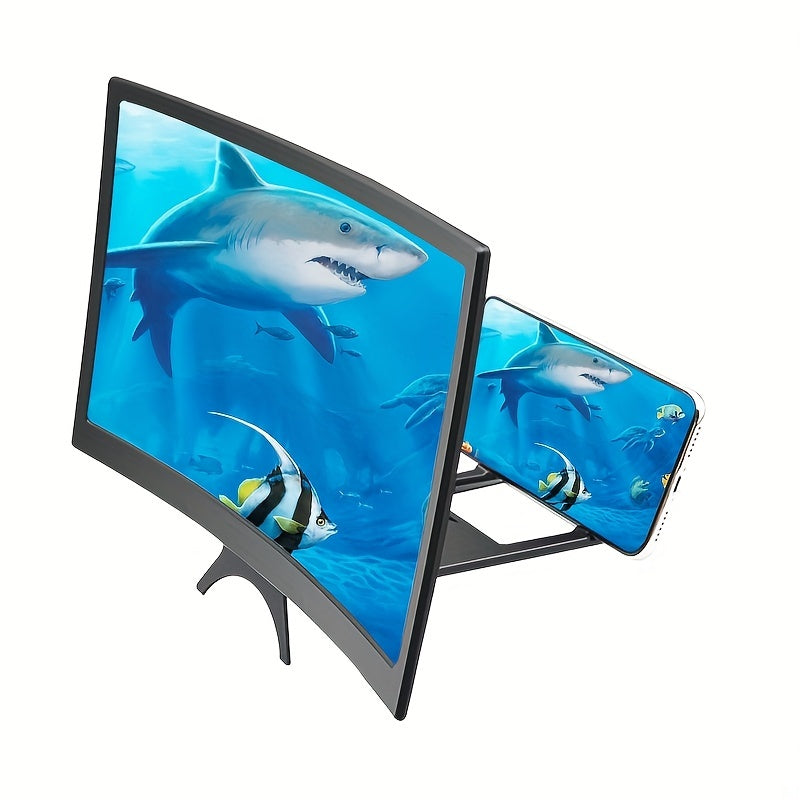 12-Inch Blue Light HD Curved Phone Screen Magnifier with Optical Acrylic Lens for Hands-Free Viewing