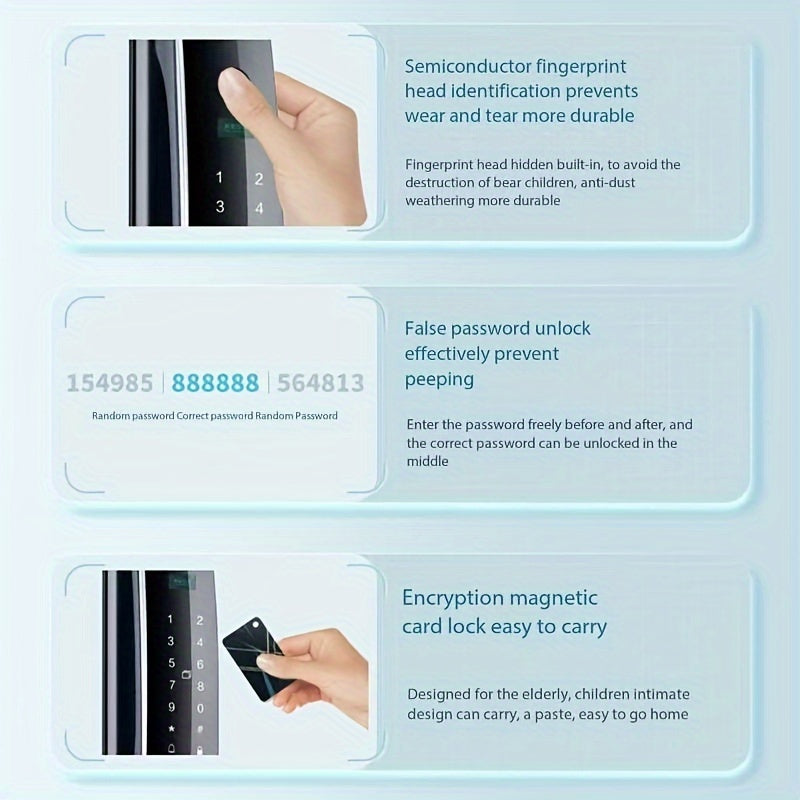Smart Lock with 3D Facial Recognition Fingerprint and Password Home Security