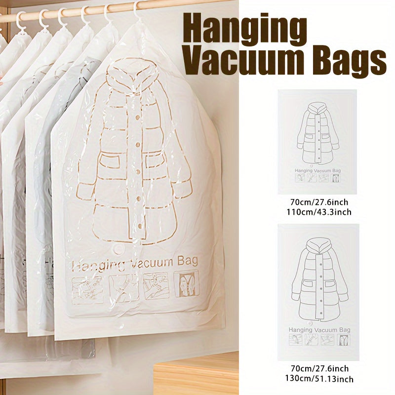 Large Capacity Vacuum Storage Bag for Clothes Space-Saving Closet Organizer for Suits Dresses Jackets
