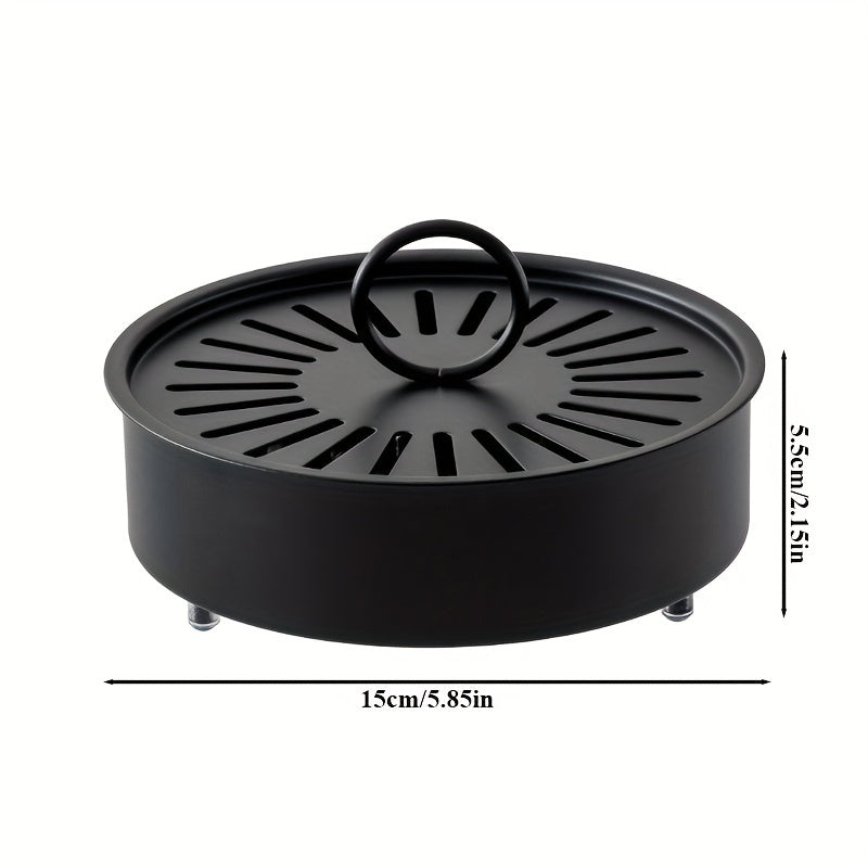 Qora temir chivinlar uchun moskita qovurish uchun qozon, qopqog' bilan, tashqi va ichki foydalanish uchun chivinlarni oldini oluvchi