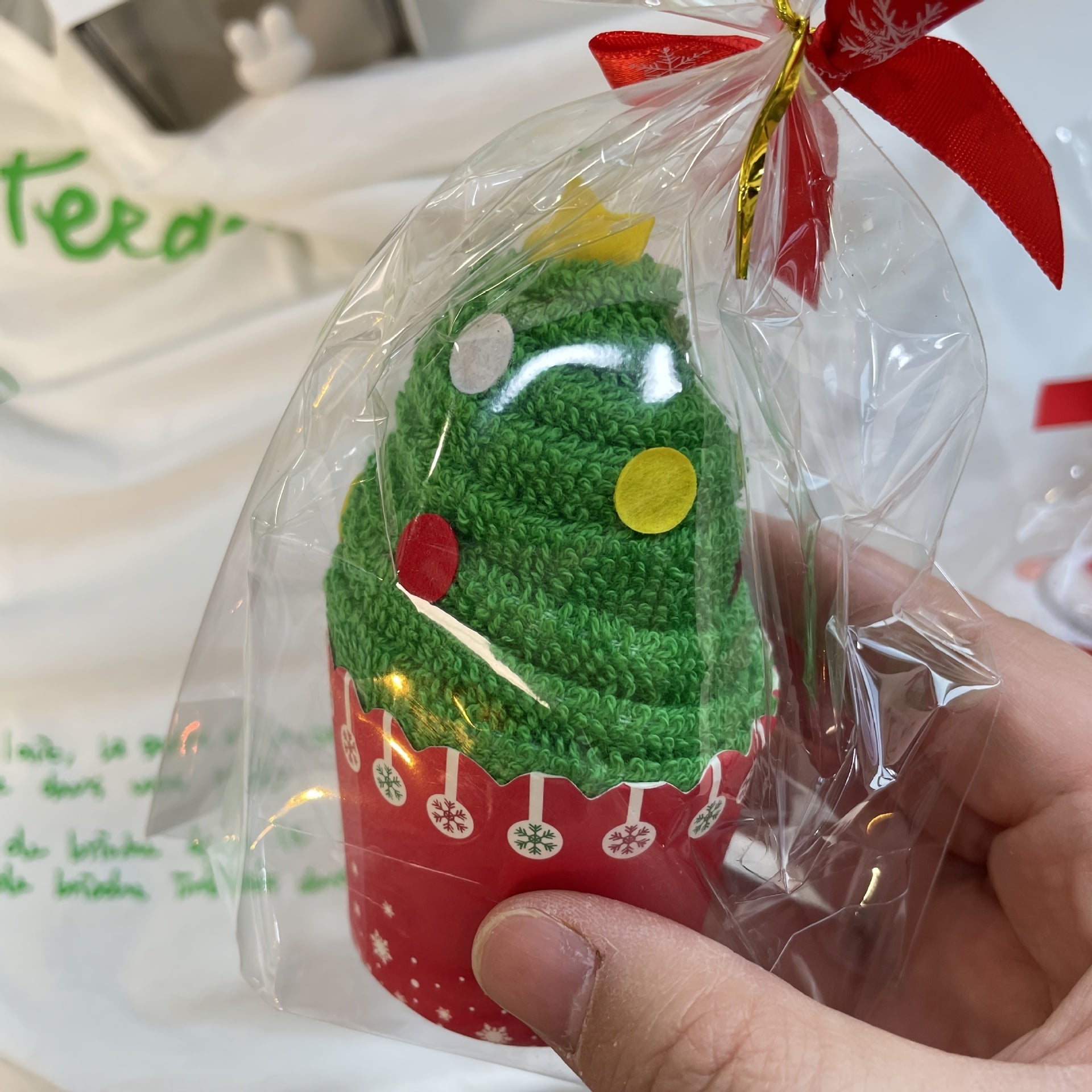 Cotton Christmas Tree Kitchen Towel Modern Style Machine Washable Fade-Resistant Embroidery