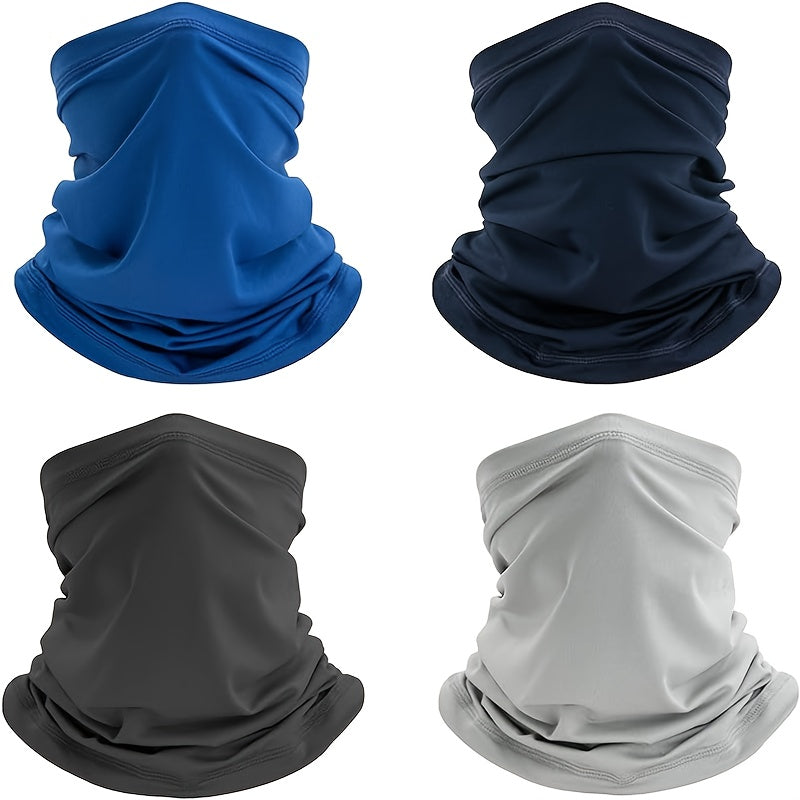 Juego de 4 mascarillas faciales de camuflaje para ciclismo, senderismo, pesca, braga de cuello transpirable, escudo UV