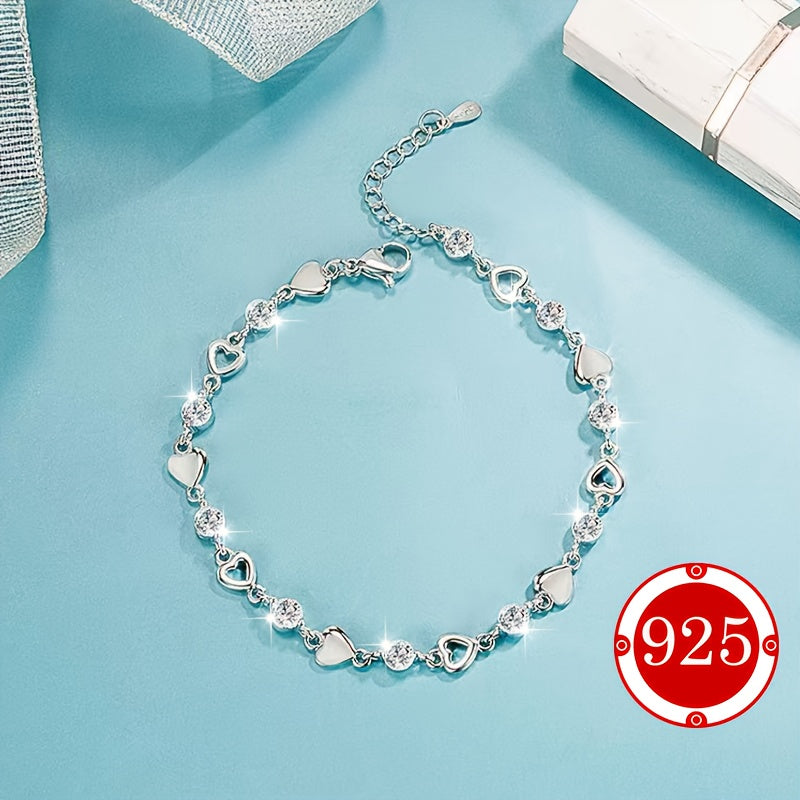 Ayollar va erkaklar uchun Sterling Silver Heart Bracelet, sezgir teri uchun sovgʻa, juftliklar uchun sovgʻa