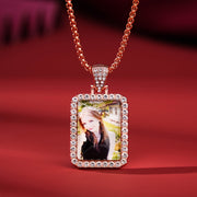 Bohem uslubidagi suratli locket taqinchi bilan rhinestone pendants zinc alloy sovgʻa