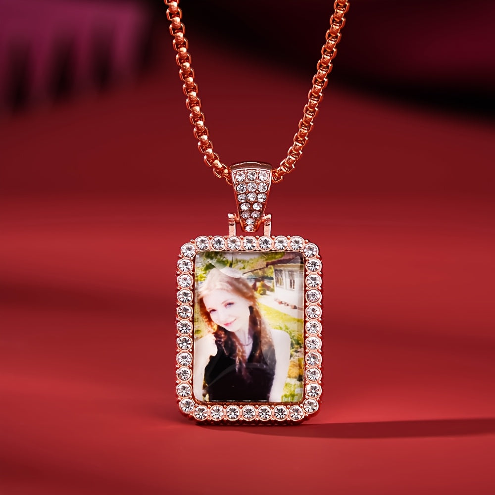 Bohem uslubidagi suratli locket taqinchi bilan rhinestone pendants zinc alloy sovgʻa