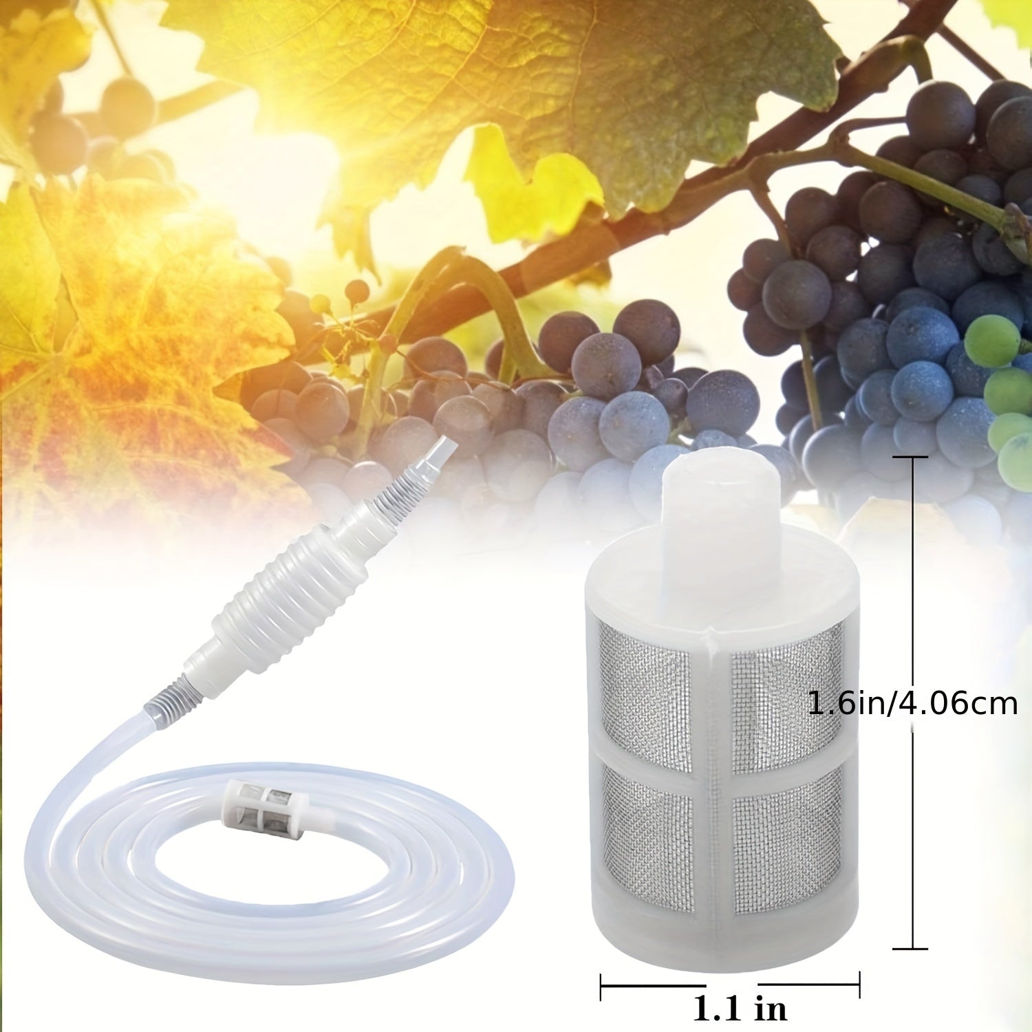 Plastic Wine Siphon Filter with Hose Clip for Home Winemaking and Brewing