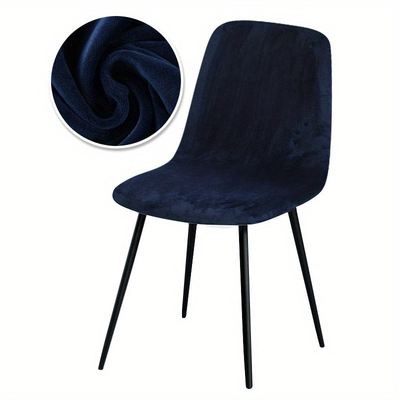 Velvet Arc-Shaped Short Back Chair Slipcover for Dining and Home Office