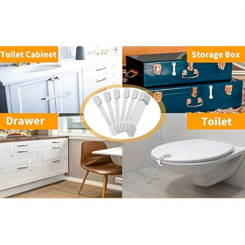 Cerraduras de seguridad a prueba de niños para armarios, cajones y electrodomésticos, blanco, paquete de 8