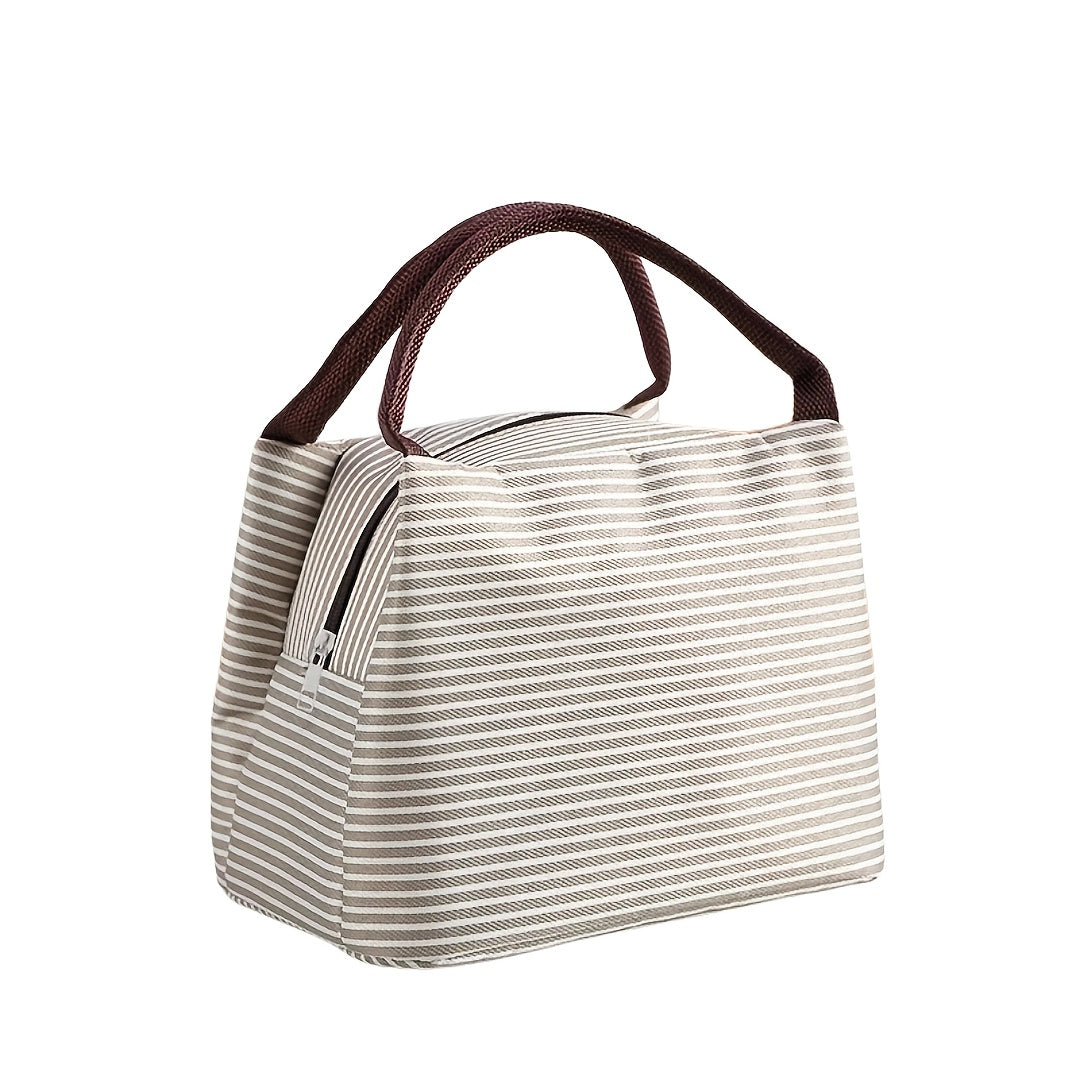 Insulated Lunch Box Bag with Aluminum Foil Lining Reusable Bento for Outdoor Picnics