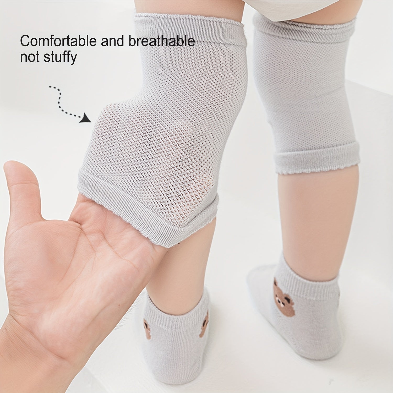 Set of 8 Baby Knee Pads with Non-Slip Design and Unisex Protective Socks for Crawling